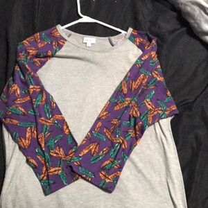 Feather sleeve shirt